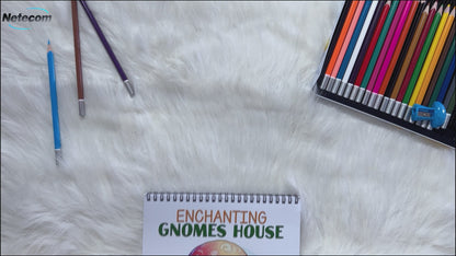 Enchanting Gnomes House Spiral Bound Coloring Book, Delve into 30 Intricate Coloring Pages, Unveiling the Playful Gnomes and their Lively Interactions in and around their Charming Houses