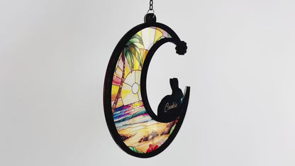 Netecom Rabbit Memorial Suncatcher – Bunny Pet Loss Sympathy Gift, Personalized Pet Memorial Ornament, Remembrance Gift, Window Hanging for Pet Lovers