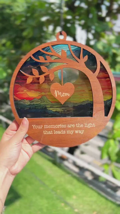 Netecom Personalized Memorial Suncatcher – Sympathy Gift for Loss of Dad Mom, Father in Heaven Memorial, Custom Bereavement Gift