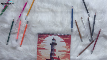 Lighthouse Spiral Boound Coloring Book: 30 Pages of the World of Coastal Beacons and Unleash Their Creativity