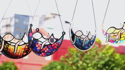 Netecom 2 Dogs Memorial Suncatcher – Dog Loss Remembrance Ornament, Rainbow Bridge Pet Sympathy Gift, Dog Mom Stained Glass, Pet Loss Gifts