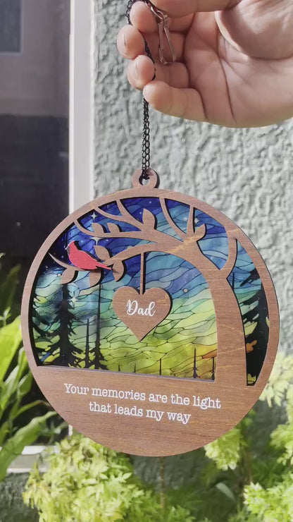 Netecom Mom Remembrance Suncatcher – Memorial Gift for Loss, Mother in Heaven Sympathy Ornament, Family Loss Keepsake, Mother-in-Law Memorial Gift