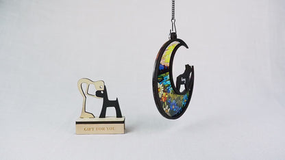Netecom Personalized Dog Loss Memorial Suncatcher – Custom Pet Passing Sympathy Gift, Pet Name Remembrance Ornament, Window and Car Hanging Decor