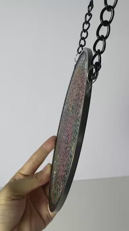 Netecom Peony Stained Glass Suncatcher – November Birth Month Flower, Christmas Window Hanging Gift for Grandma, Mom, and Family